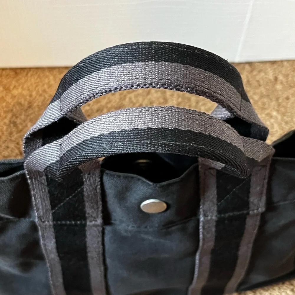 Black Hermes Canvas Tote Bag - Picture 2 of 16